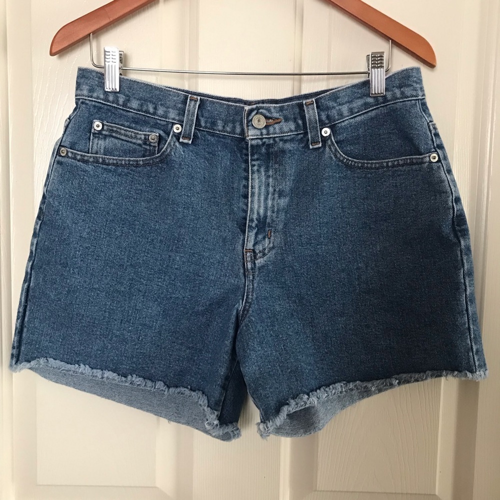 London Jean Womens Denim Shorts Highwaisted Blue Size 12
